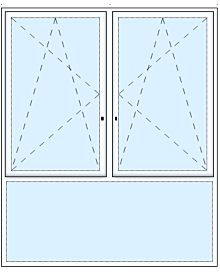 Fenster 3 teilig mit Unterlicht - fest oder zum öffnen Artikelnummer MF-152515 738.970000 Euro Fenster  Fenster-Tueren meinfenster.de
