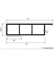 PVC-KammerprMN dekor 30x15x1,2 Schwarzbraun 0112 Artikelnummer E-LEI+PKPM30_D_0112 2.68 Euro Leisten und Winkel  Zubehör meinfenster.de